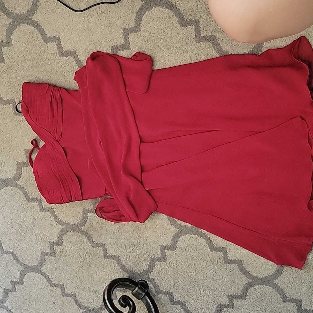 Watters & Watters Size 0 Red Chiffon Dress